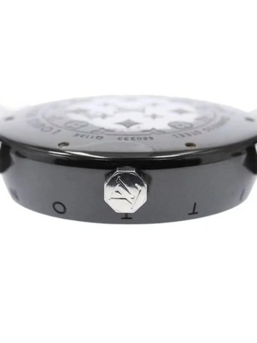 LOUIS VUITTON Tambour in Black Q113K GMT date Automatic Men's Watch_969110